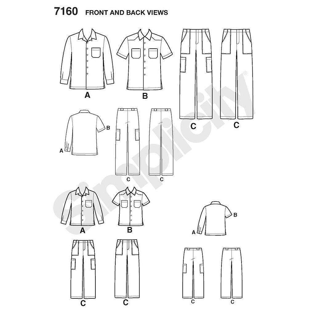Patron Simplicity n°4760 – Chemise et pantalon pour homme et garçon