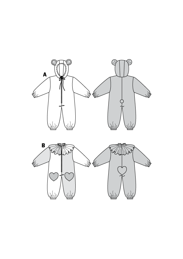 Patron Burda n°4946 – Déguisements Clown et Ours pour Enfants