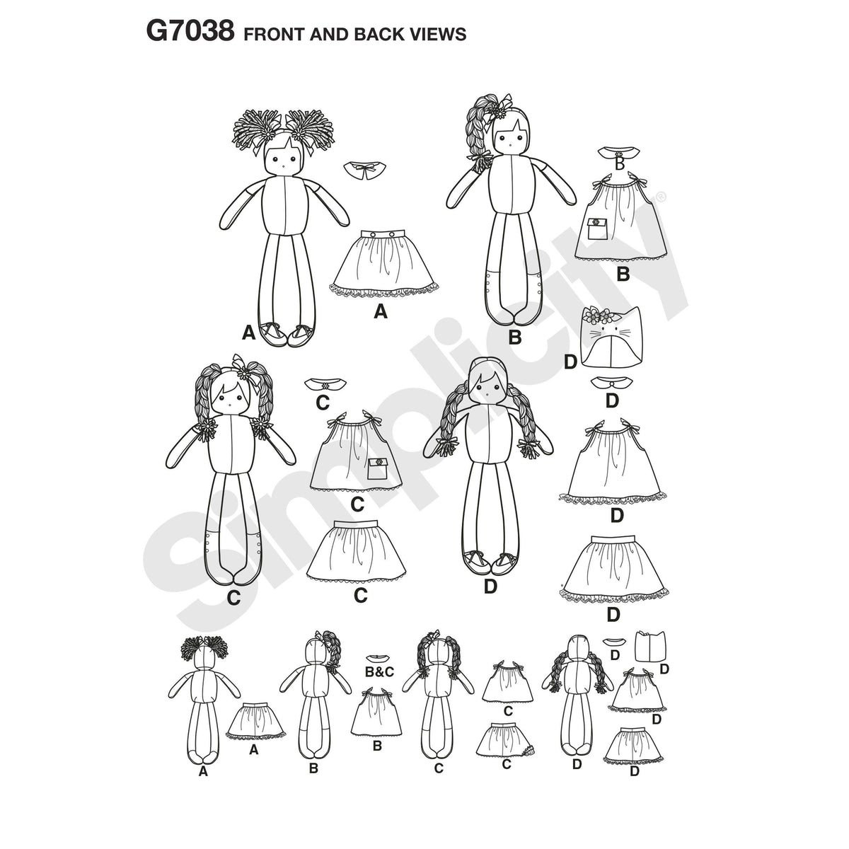 Patron Simplicity n°8402 - Poupée de chiffon