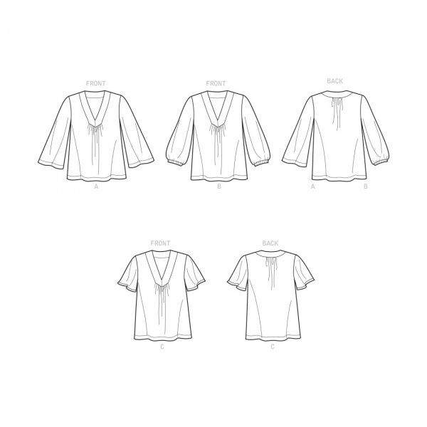 Patron Simplicity n°9333 – Top ample avec décolleté en V et variations de manches