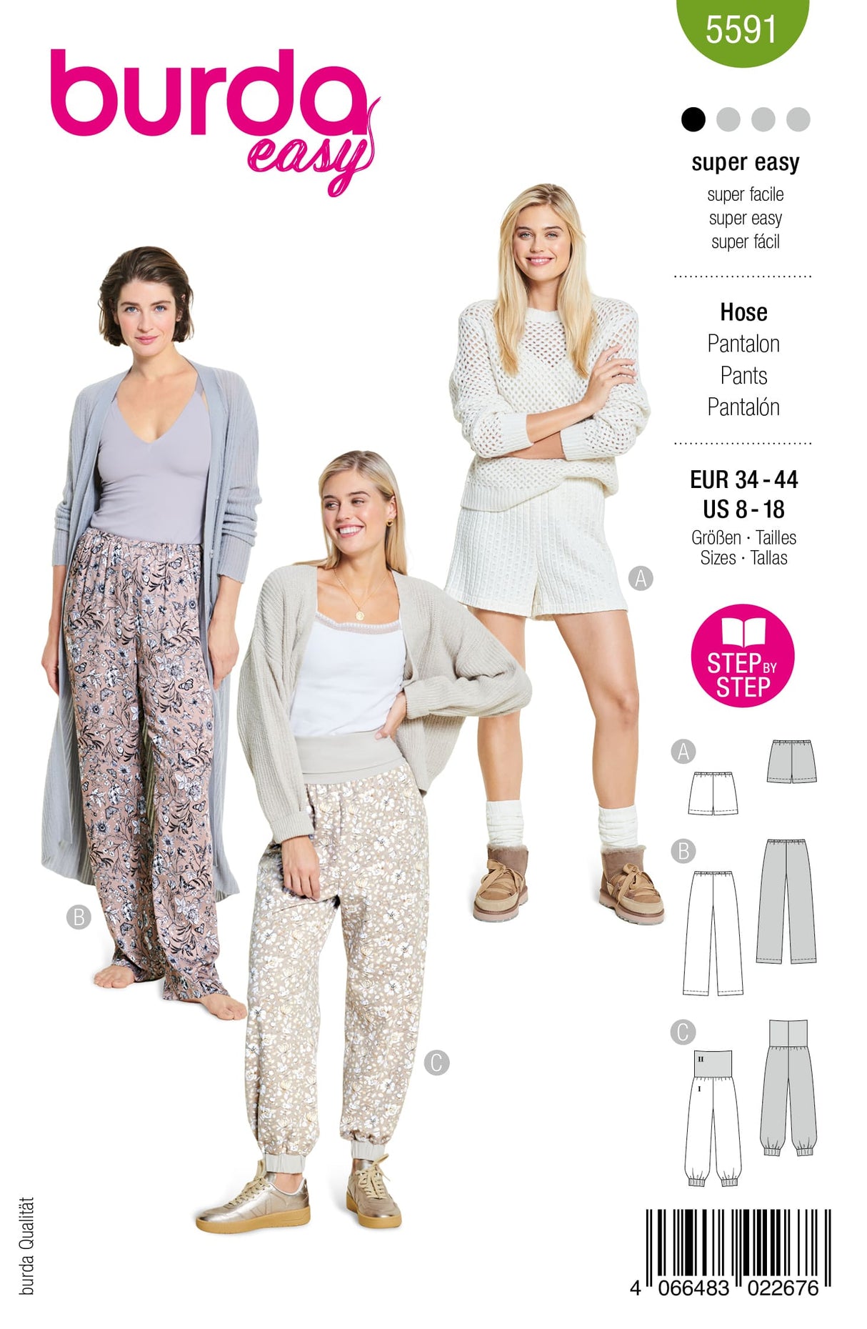 Patron Burda n°5591 - Pantalon et short