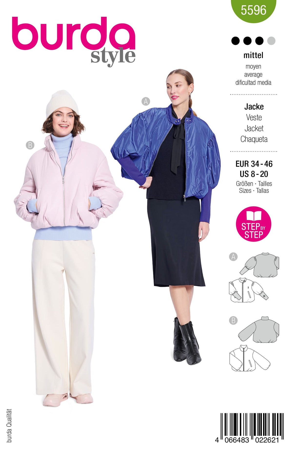 Patron Burda n°5596 - Bombers femme