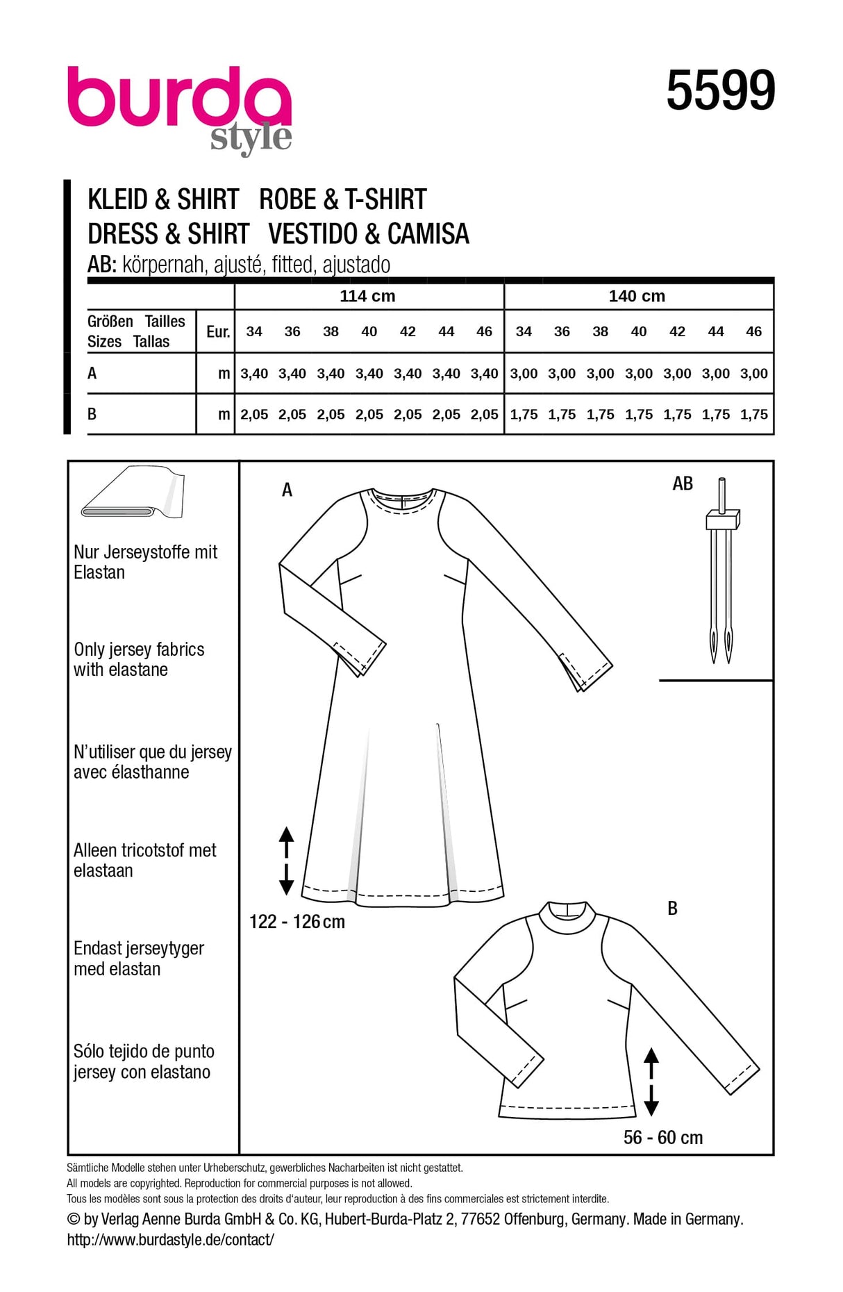 Patron Burda n°5599 - Robe midi et haut