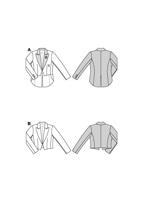 Patron Burda n°5602 - Blazers courts