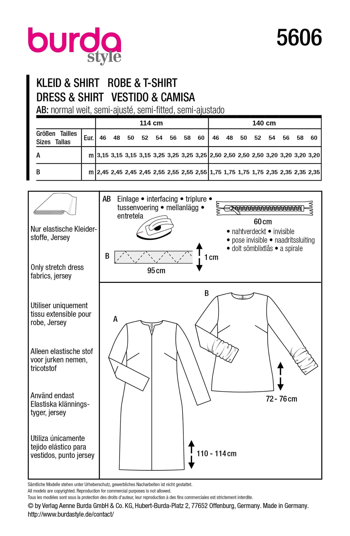 Patron Burda n°5606 - Robe midi et haut