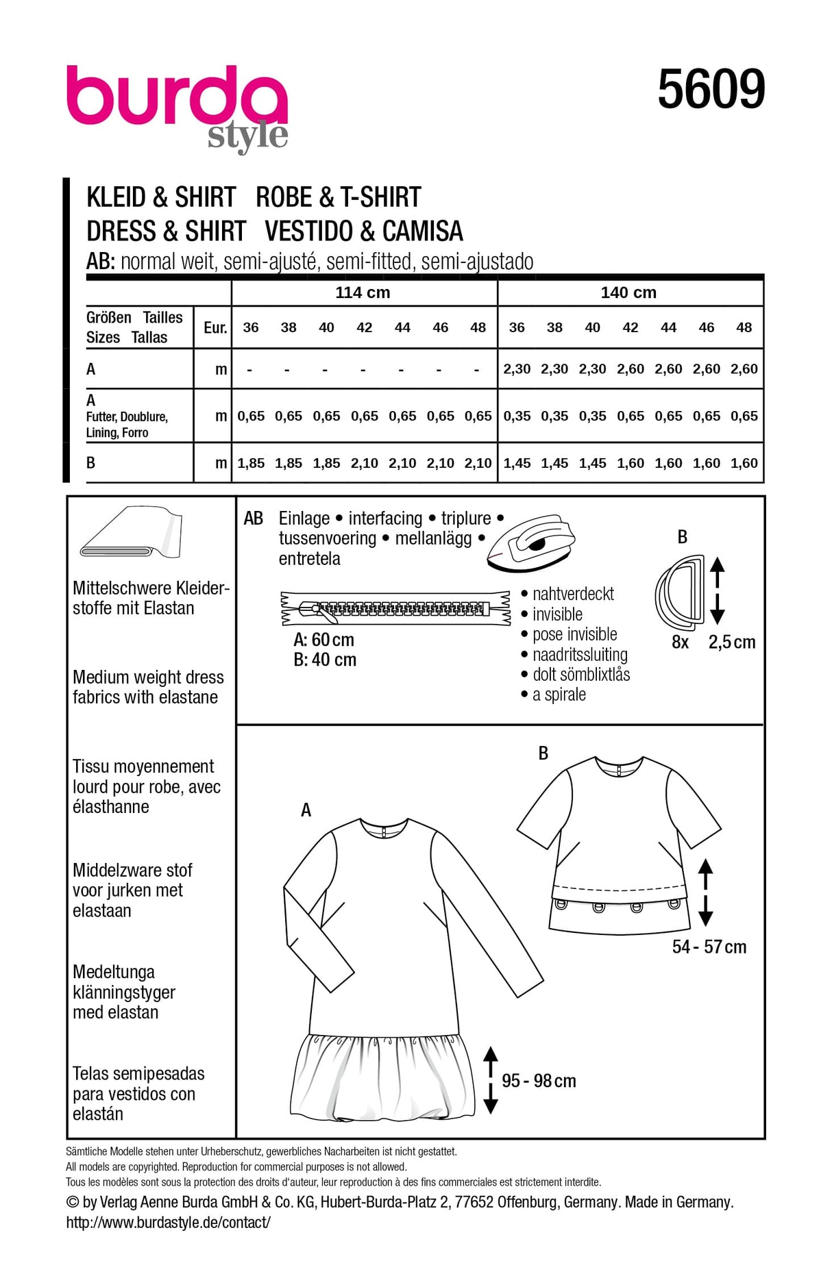 Patron Burda n°5609 - Robe ballon et haut