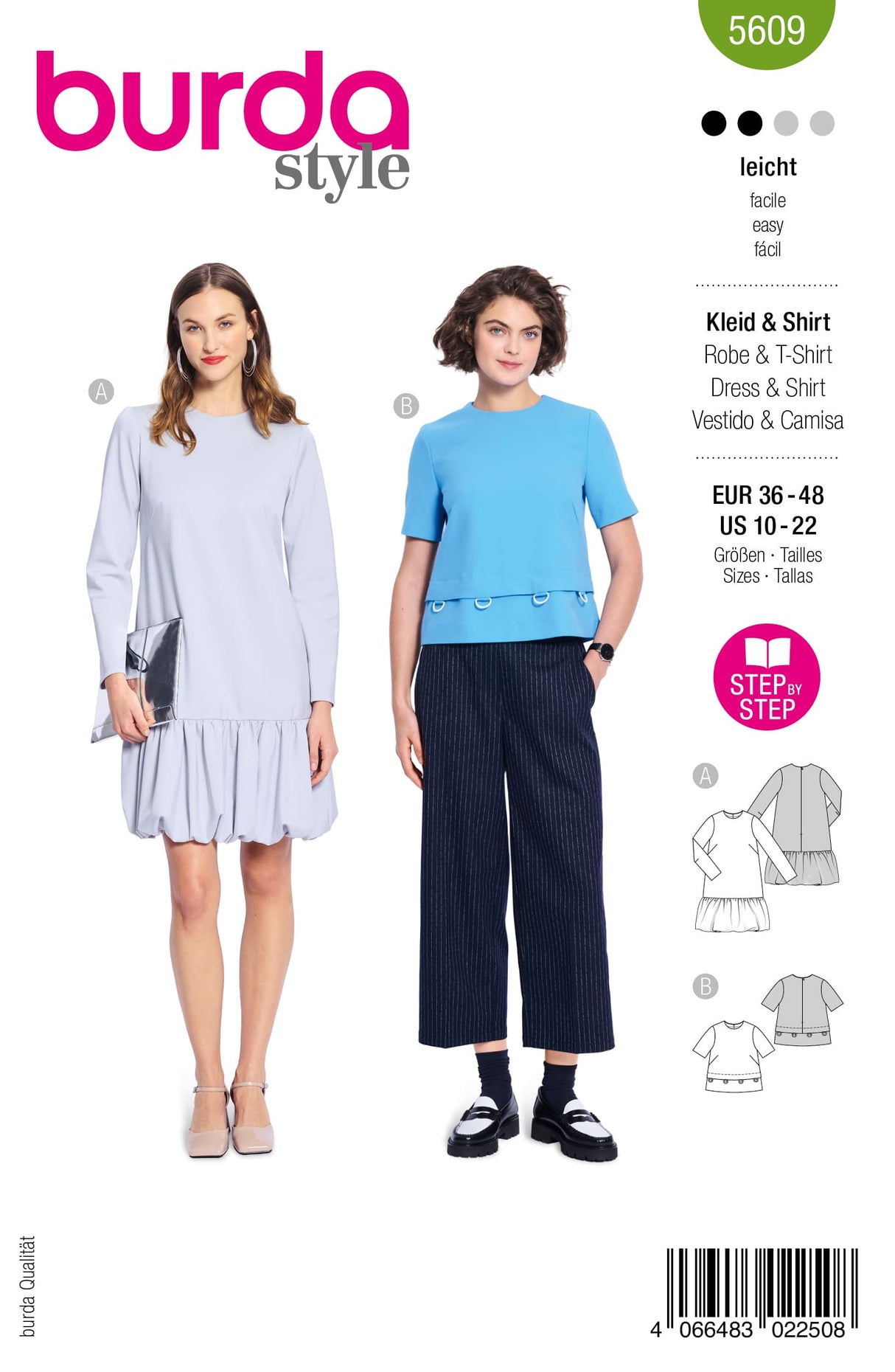 Patron Burda n°5609 - Robe ballon et haut