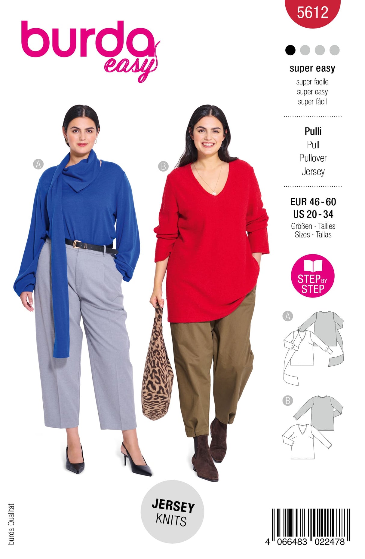 Patron Burda n°5612 - Pulls femme