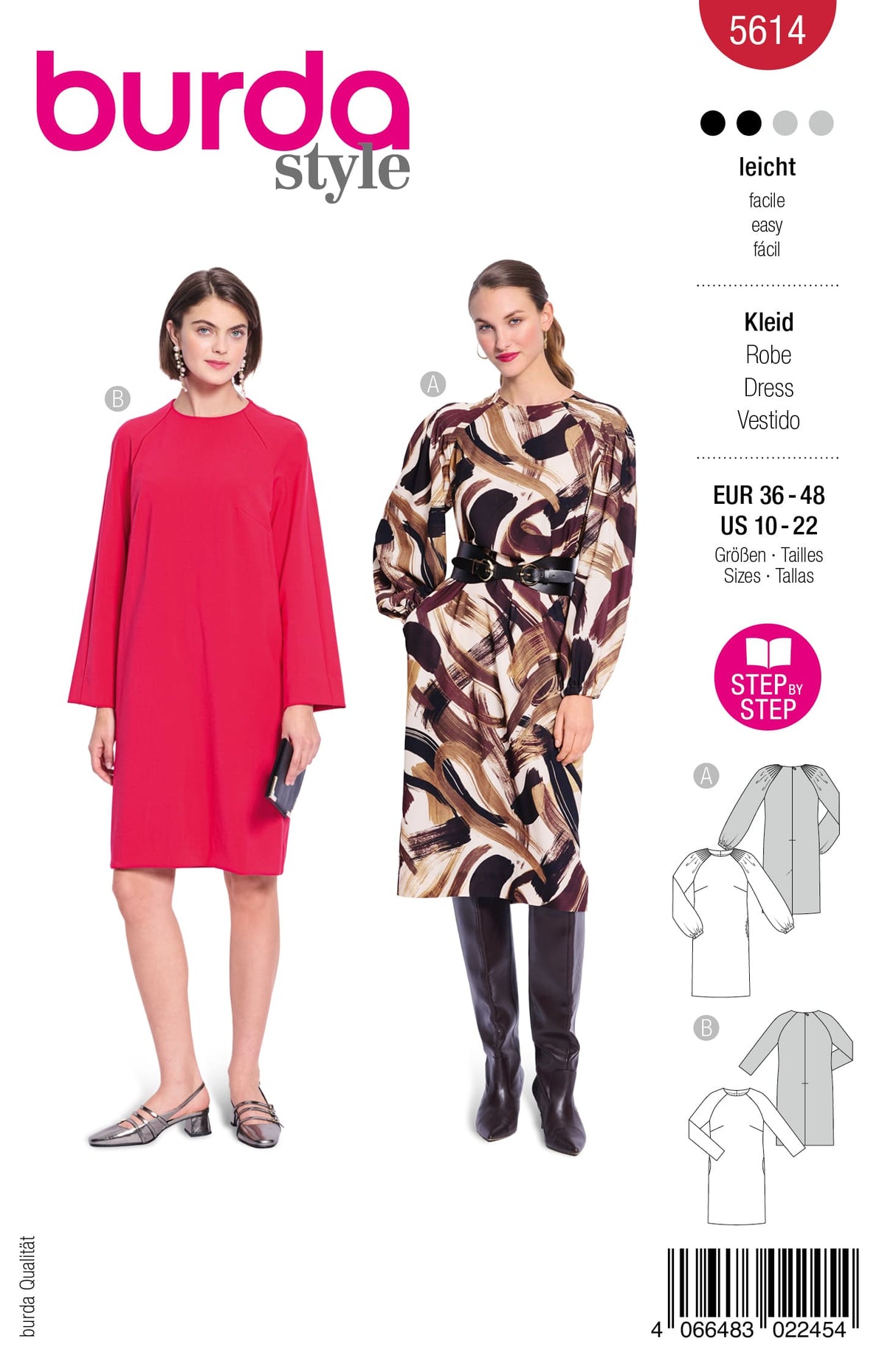 Patron Burda n°5614 - Robes midi