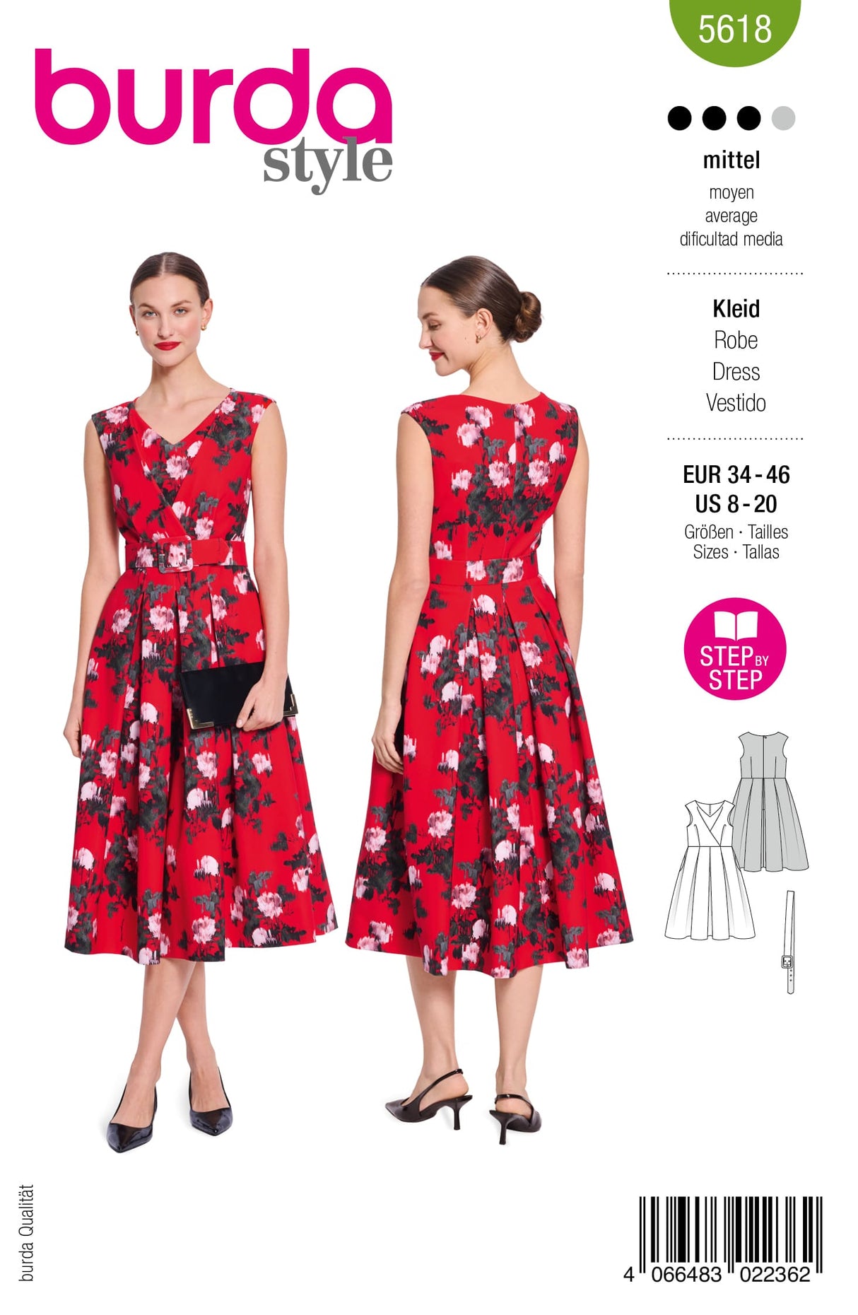Patron Burda n°5618 - Robe vintage