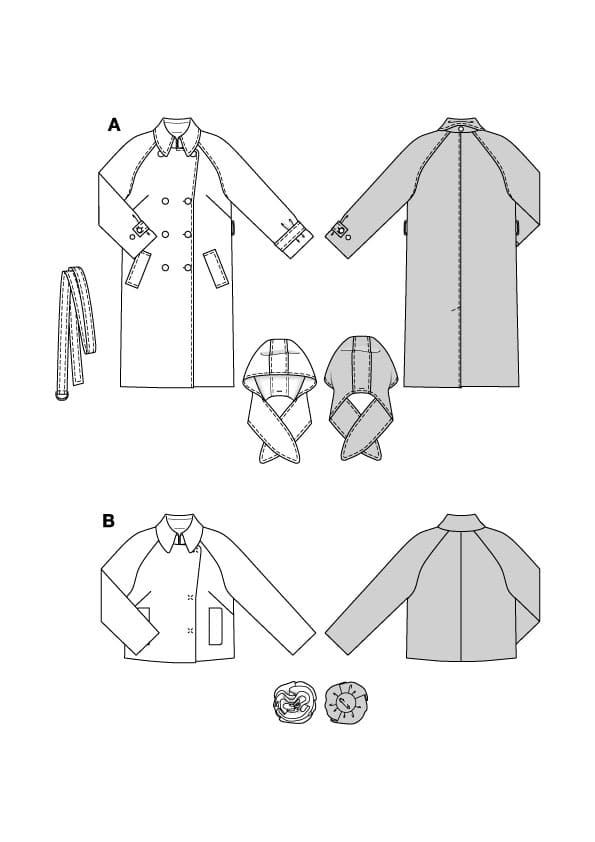 Patron Burda n°5620 - Trench-coat et veste