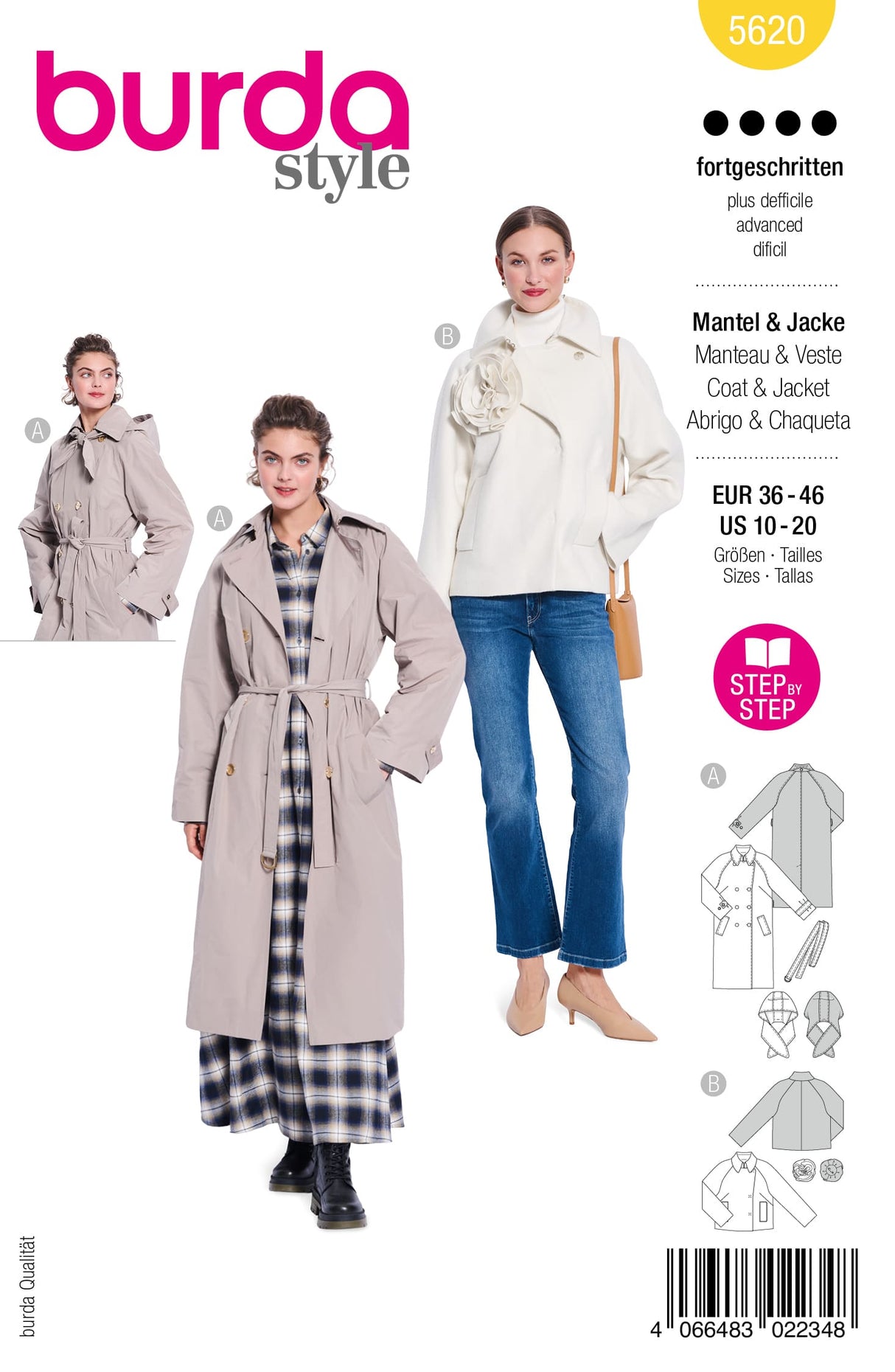 Patron Burda n°5620 - Trench-coat et veste