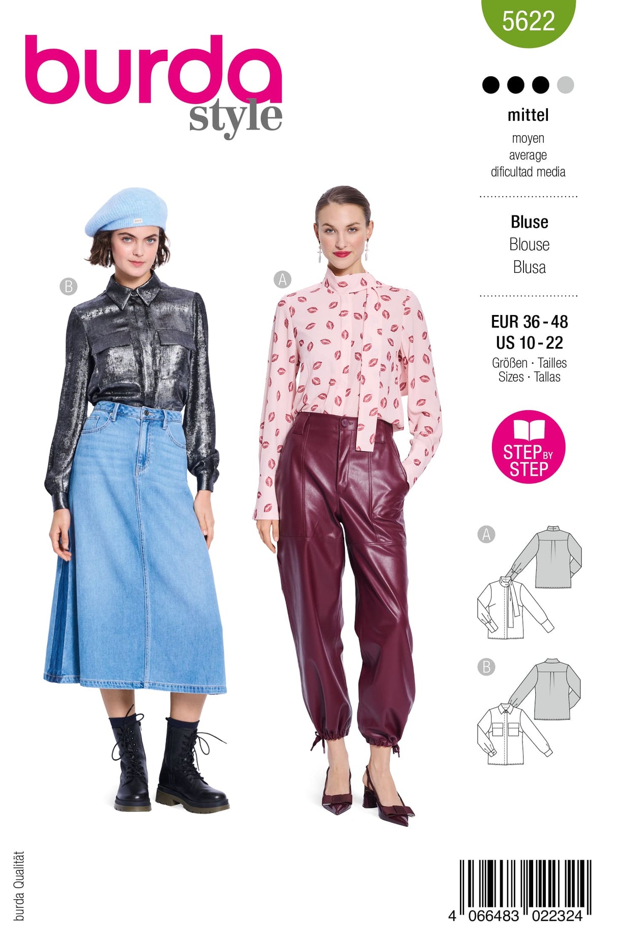 Patron Burda n°5622 - Chemisiers