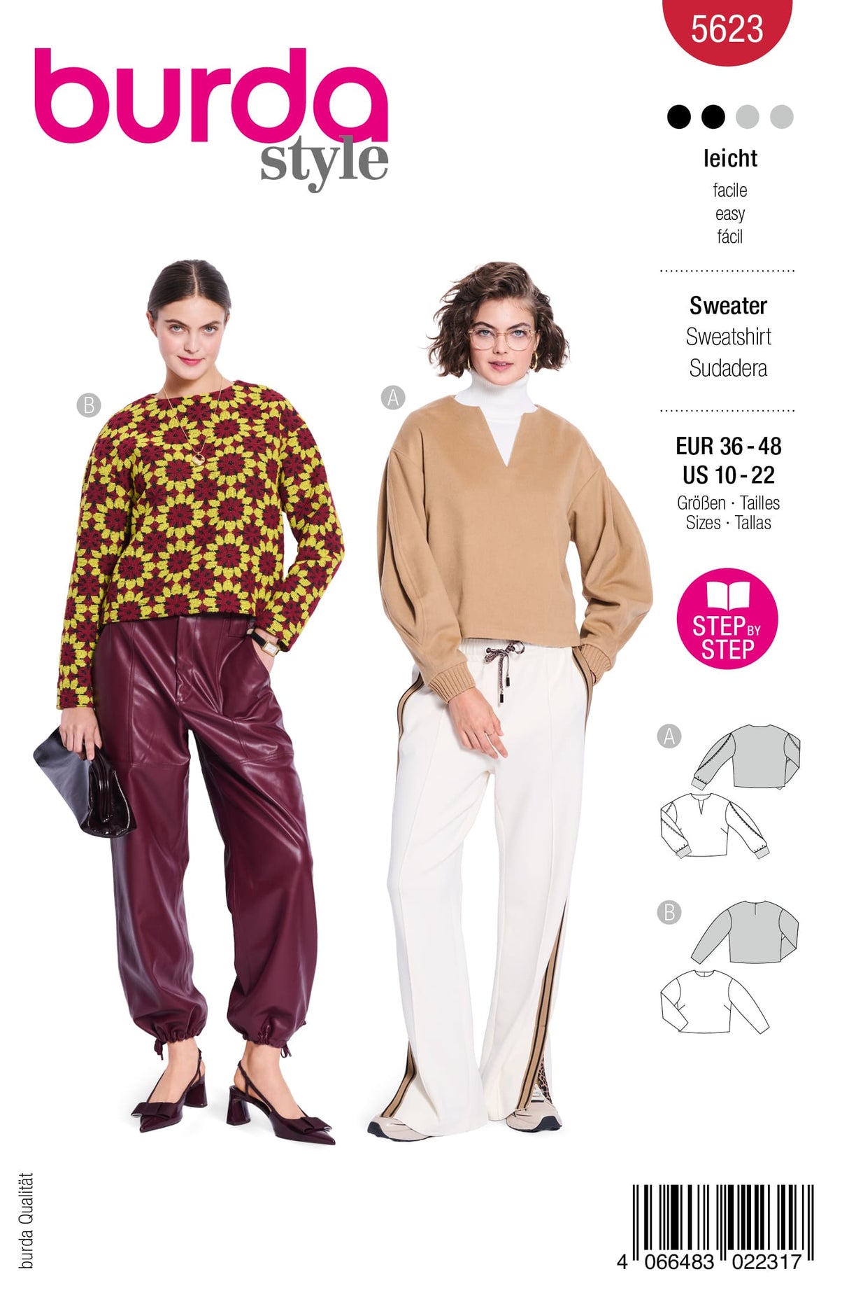Patron Burda n°5623 - Sweats femme