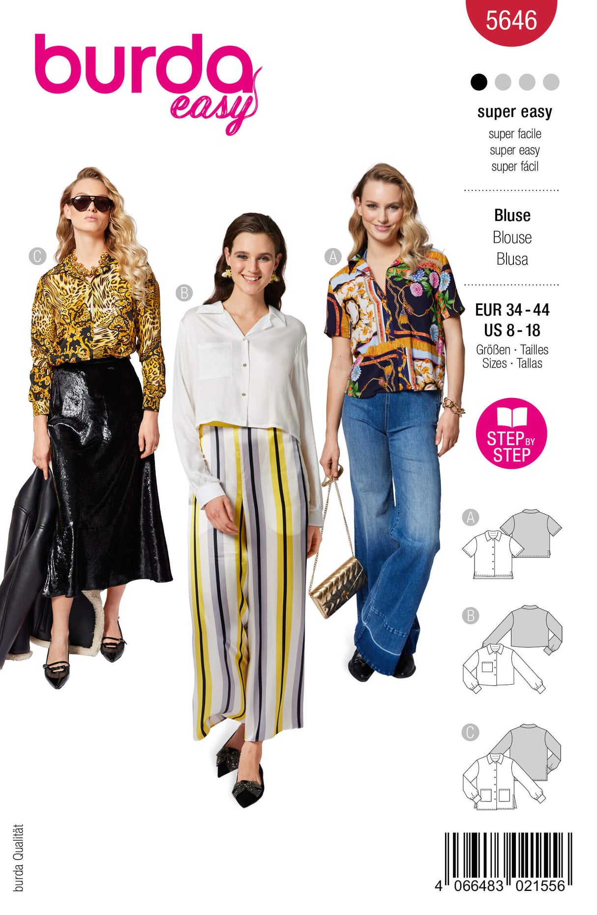 Patron Burda 5646 – Chemises femme modernes et faciles à coudre