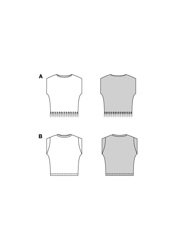 Patron Burda 5657 – T-shirt original et top à manches volantées