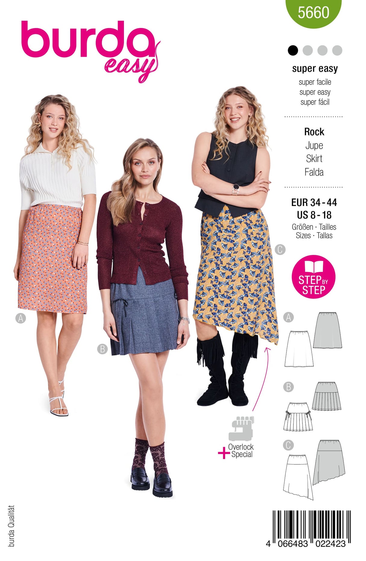 Patron Burda n°5660 - Jupes