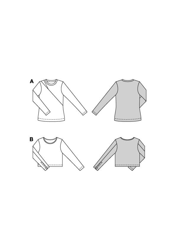 Patron Burda 5674 – Top femme asymétrique et drapé