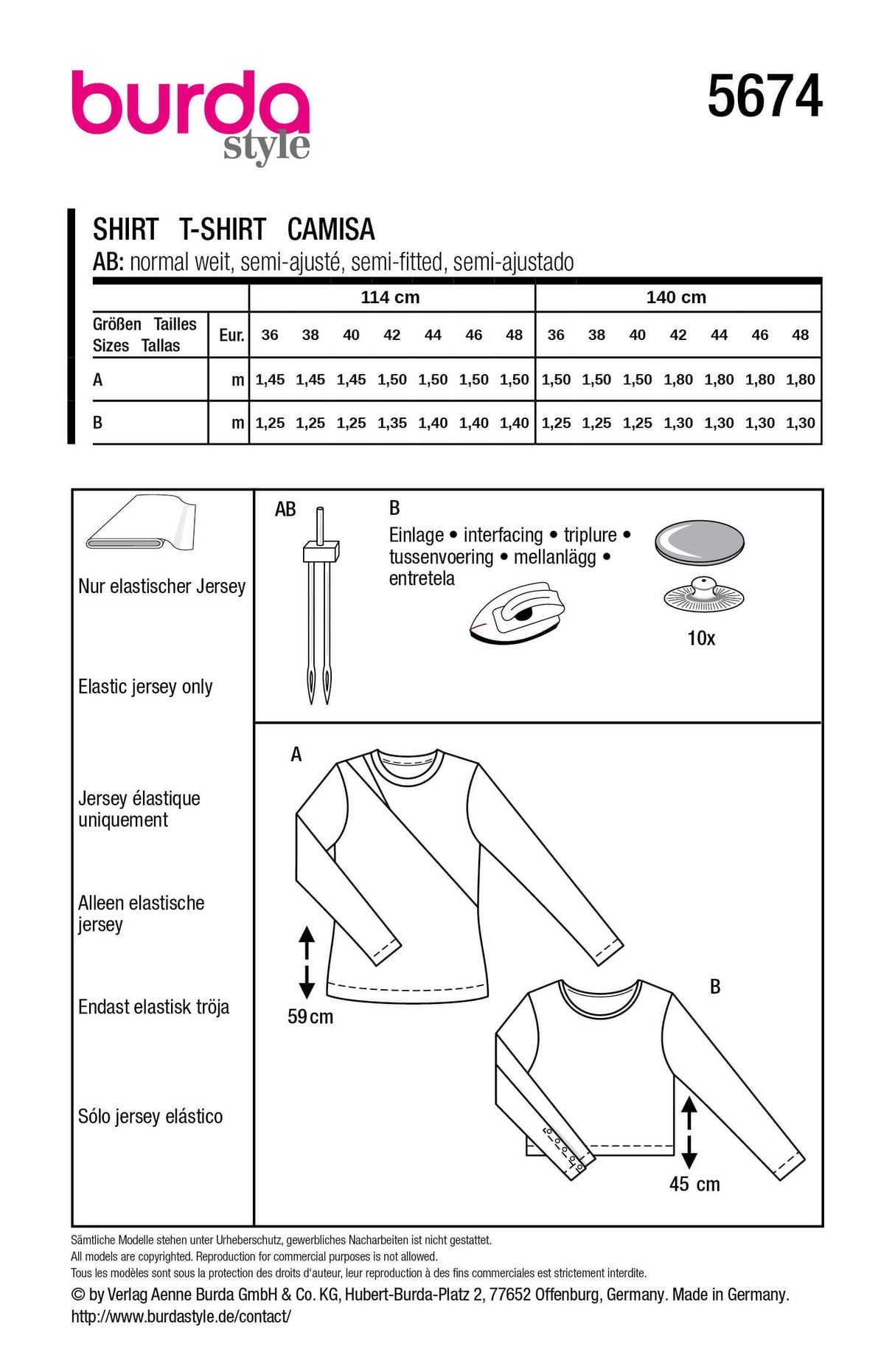 Patron Burda 5674 – Top femme asymétrique et drapé