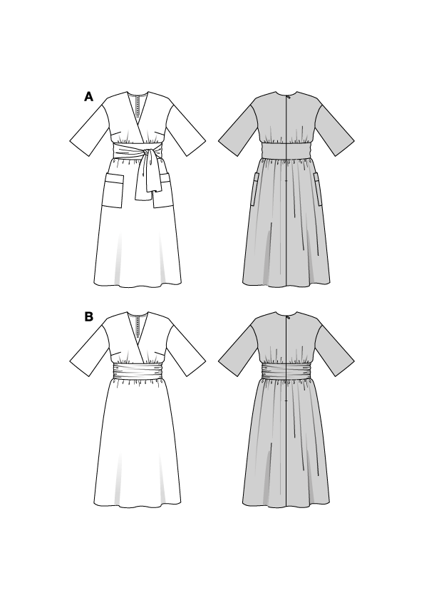 Patron Burda n°5724 - Robe portefeuille midi