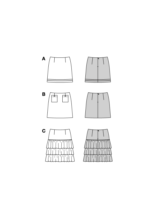 Patron Burda n°5726 - Jupe courte à taille haute
