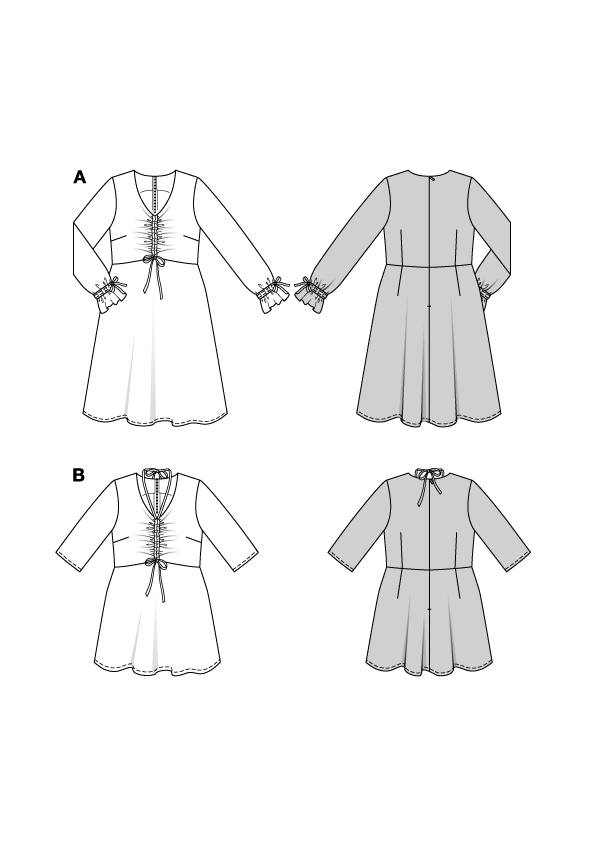 Patron Burda n°5732 – Blouse ou robe froncée à la poitrine