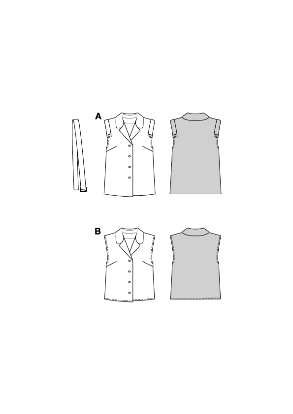 Patron Burda n°5734 – Gilet sans manches