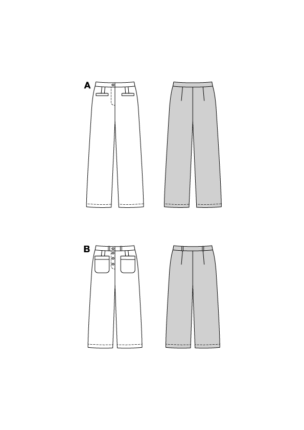 Patron Burda n°5735 – Pantalon droit et jean 7/8