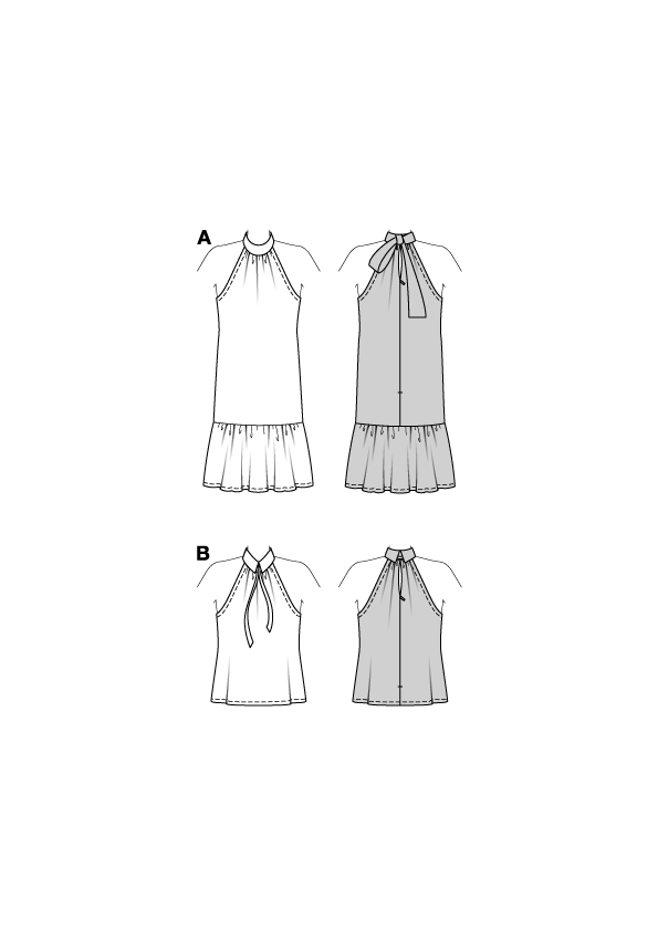 Patron Burda n°5737 – Robe longue et top noué