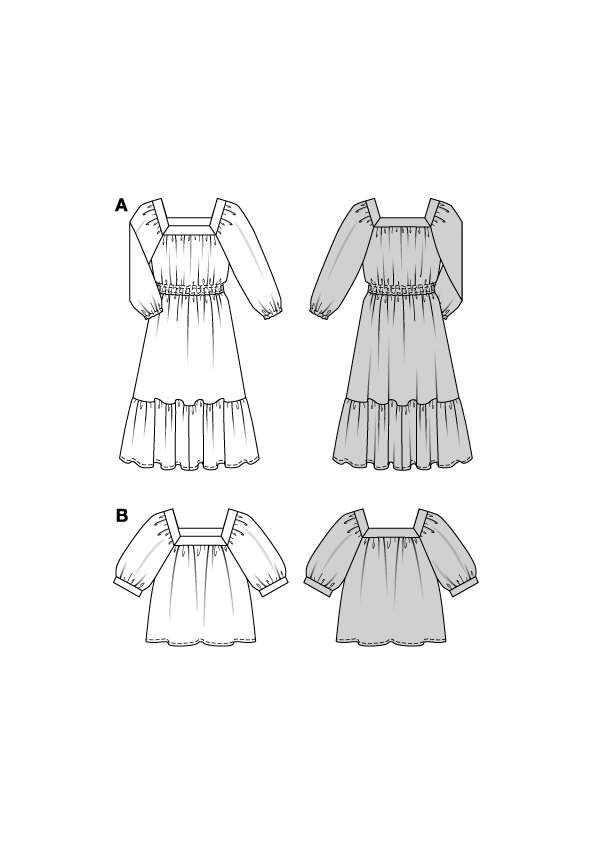 Patron Burda n°5741 – Robe et blouse à manches bouffantes