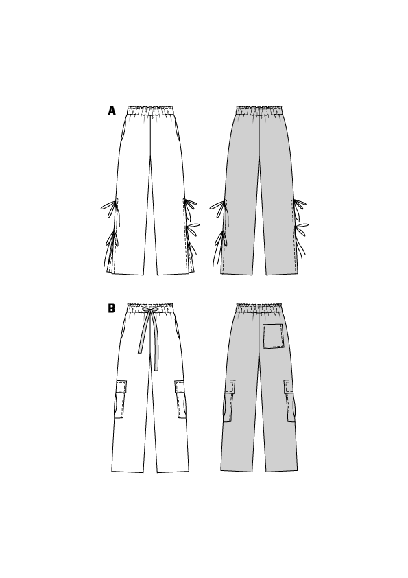 Patron Burda n°5743 – Pantalon fendu et cargo stylé