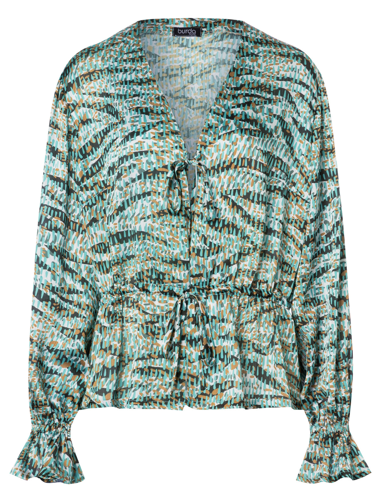 Patron Burda n°5746 – Blouse à col V avec ou sans volants