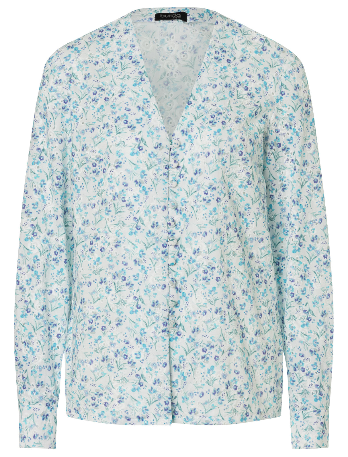 Patron Burda n°5746 – Blouse à col V avec ou sans volants