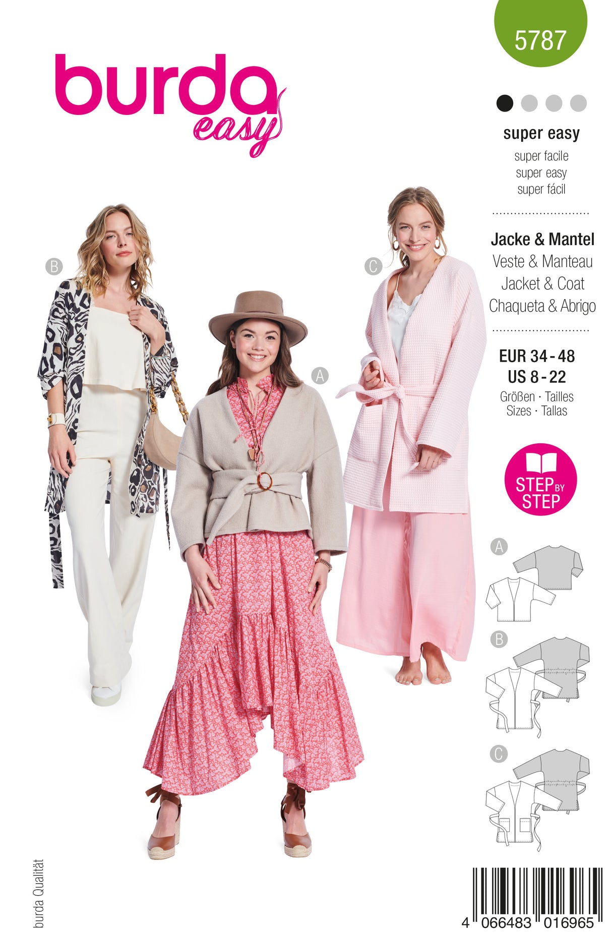 Patron Burda n°5787 - Veste et Manteau Élégants