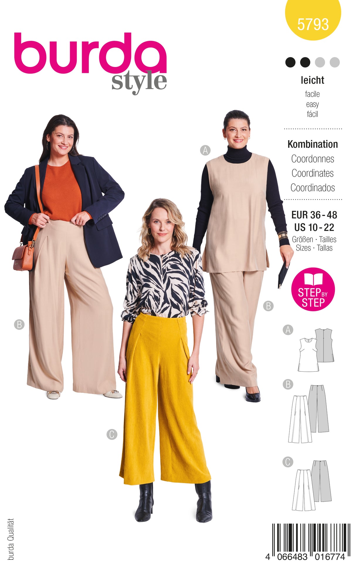 Patron Burda n°5793 - Ensemble Top et Pantalon Féminin