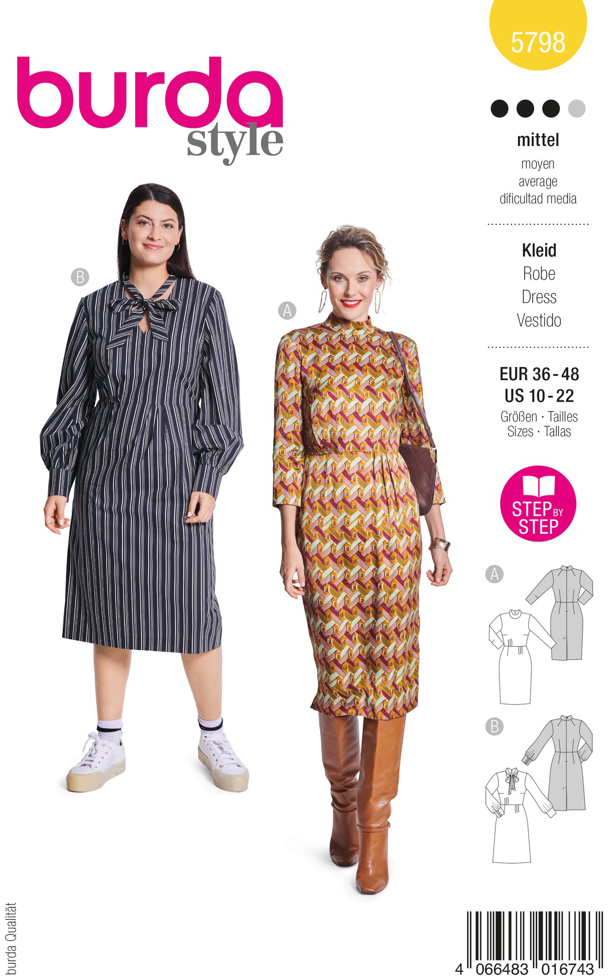 Patron Burda n°5798 - Robe Féminine