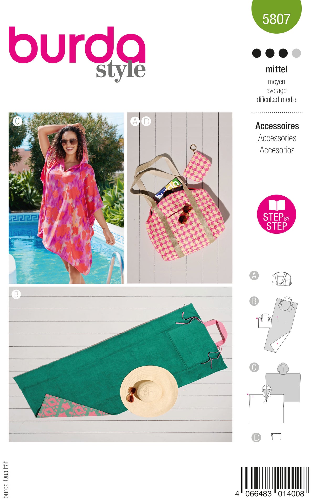 Patron Burda n°5807 - Accessoires de Plage