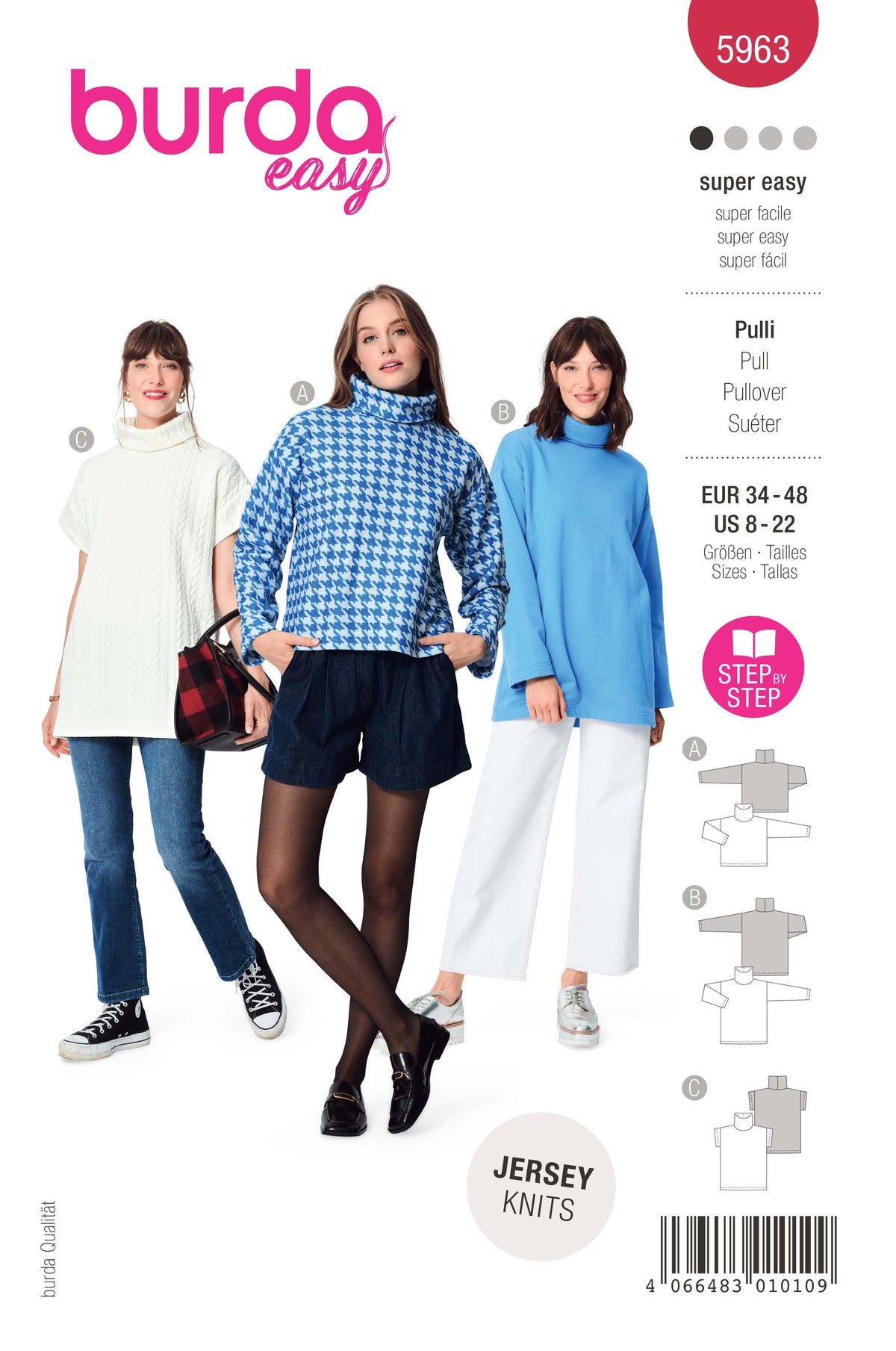 Patron Top Col Roule Patron Burda n°5963 – Pull à col roulé élégant et confortable – Coupons ...