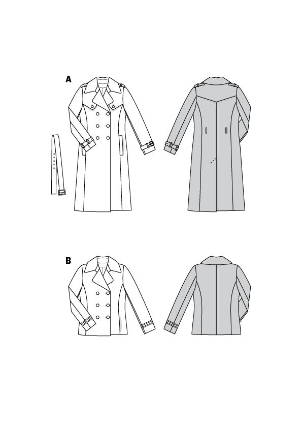 Patron Burda n°5984 - Veste caban et trench-coat