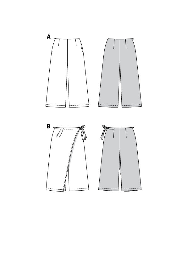 Patron Burda n°6035 – Pantalon et jupe-culotte avec pan de surjupe