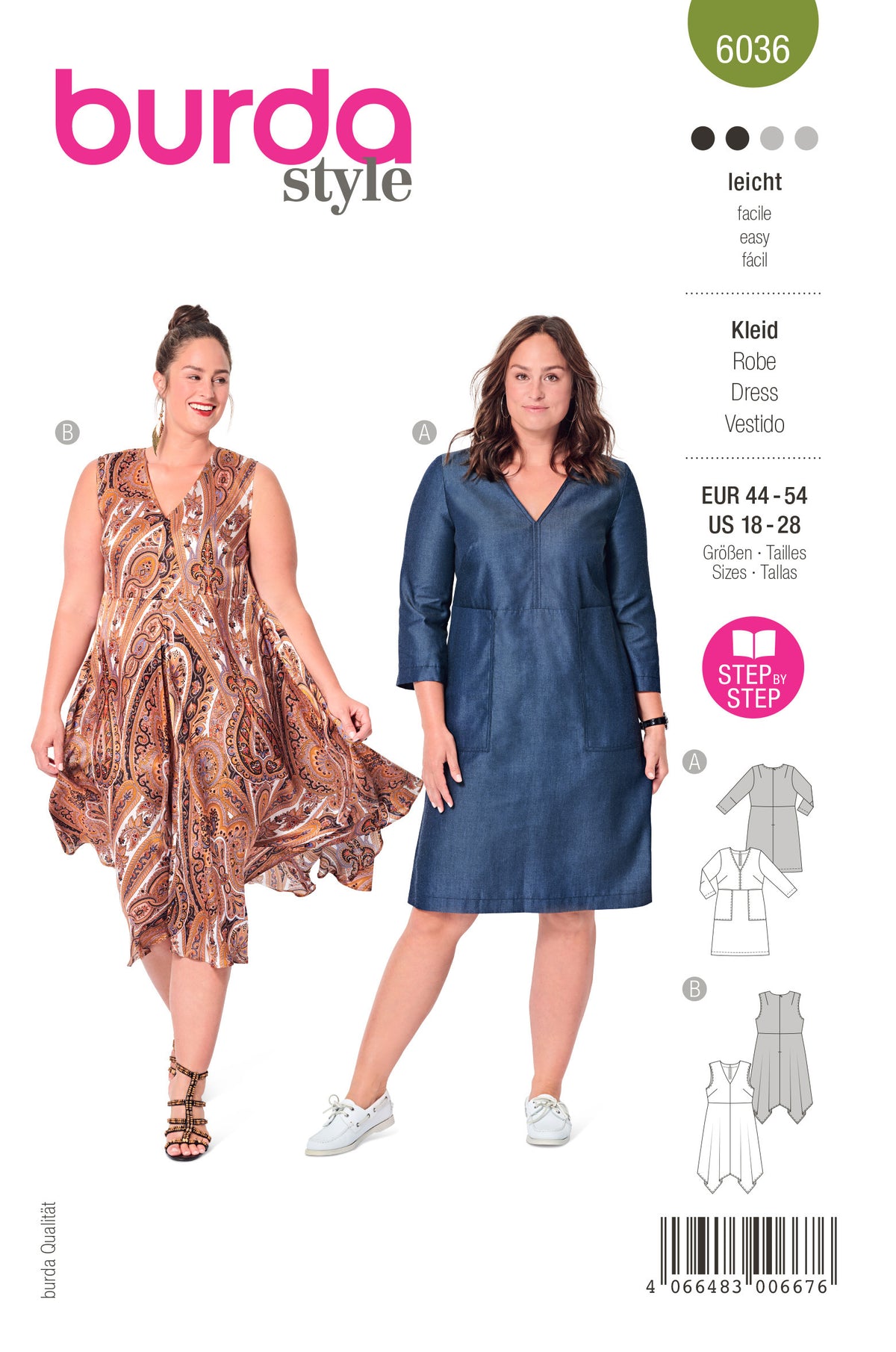 Patron Burda n°6036 – Robe avec variations