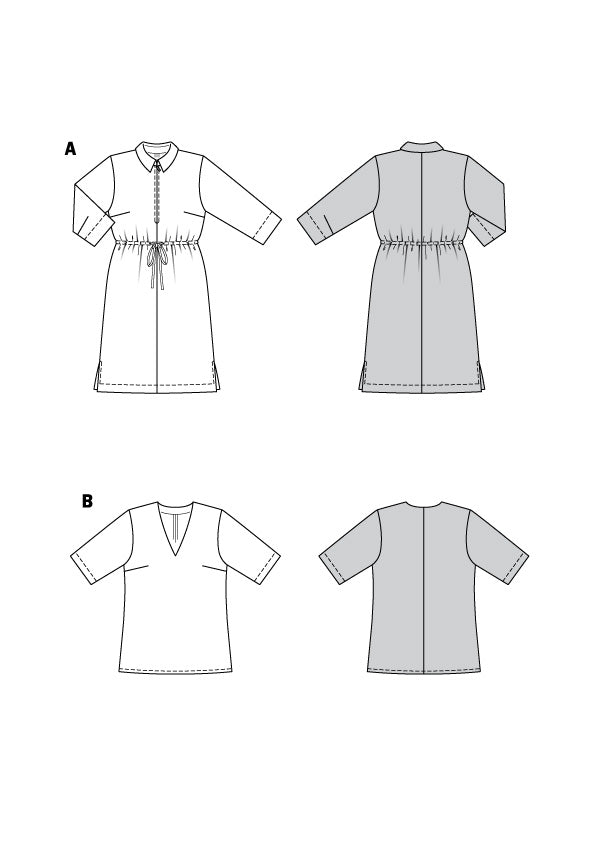 Patron Burda n°6038 – Robe chemise et blouse élégantes