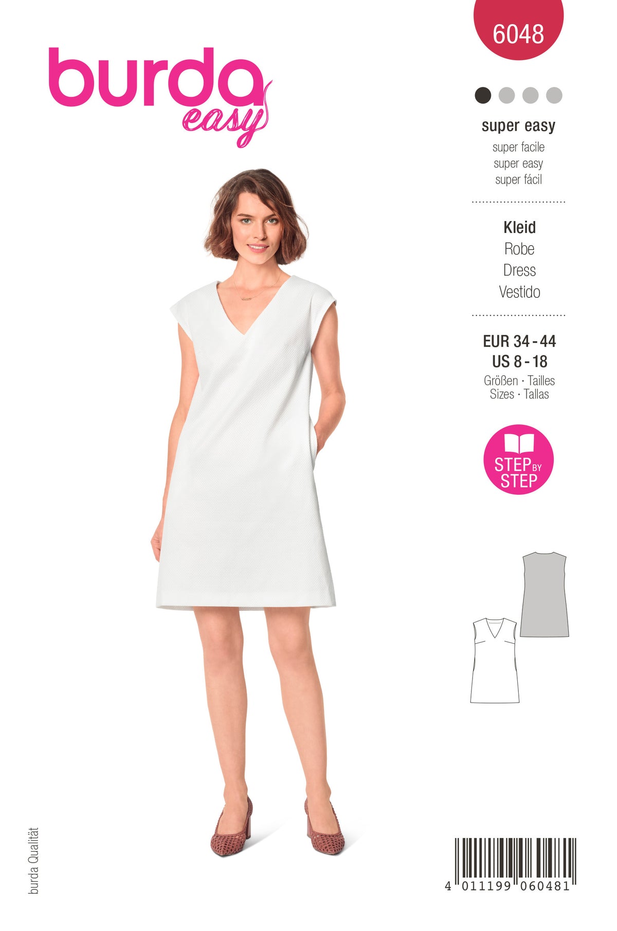 Patron Burda n°6048 – Robe chasuble avec encolure en V
