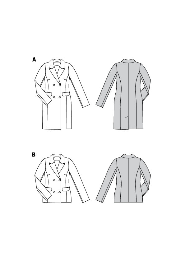 Patron Burda n°6078 – Robe blazer et veste croisée avec revers