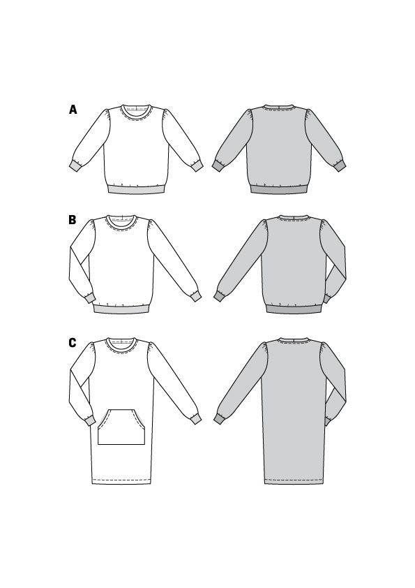 Patron Burda n°6109 – Sweat-shirt et robe confortables