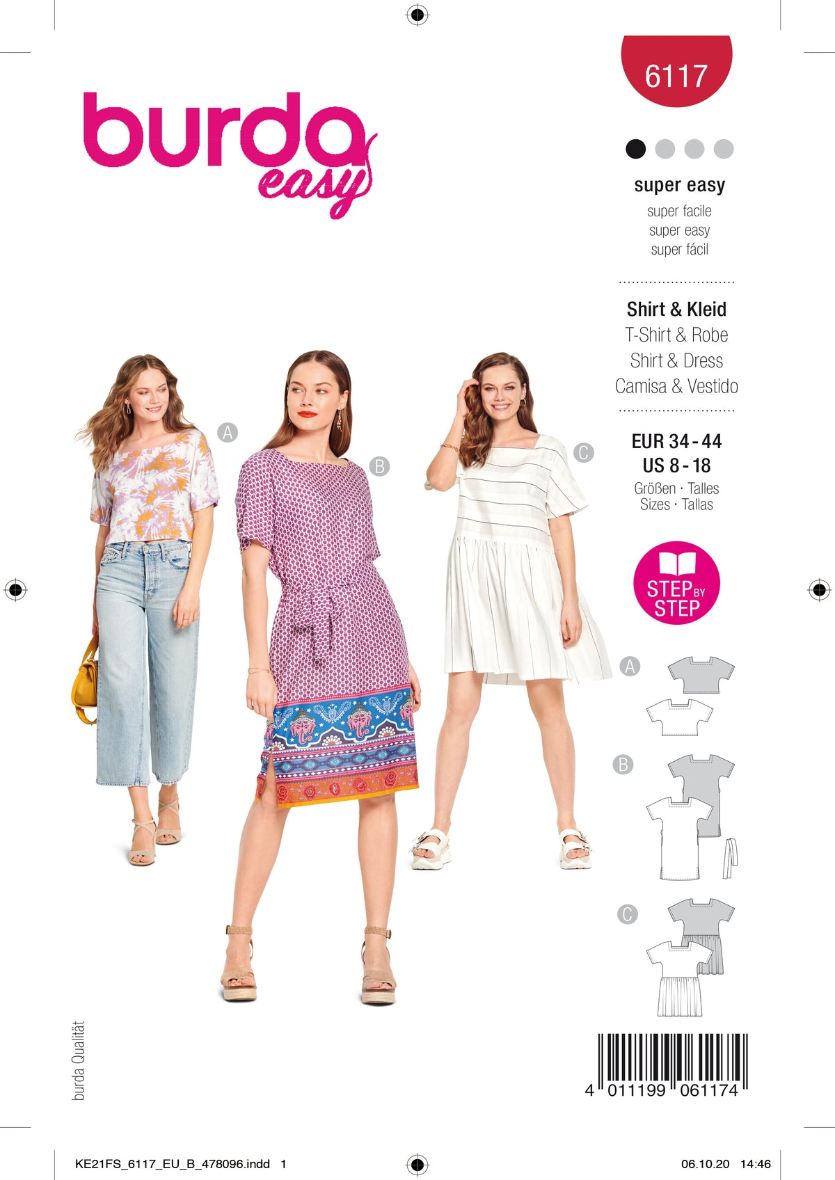 Patron Burda n°6117 – T-shirt et robe fluides