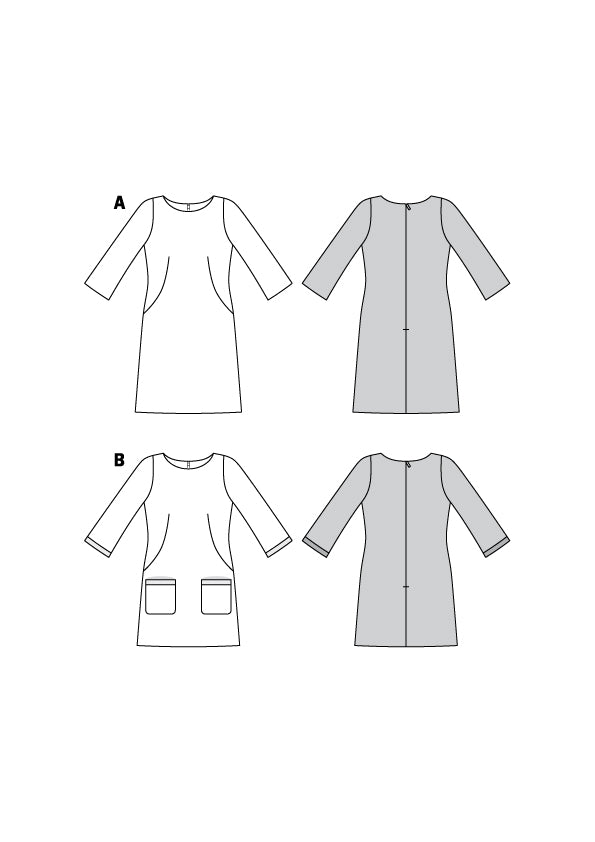 Patron Burda n°6149 – Robe semi-ajustée à encolure bateau