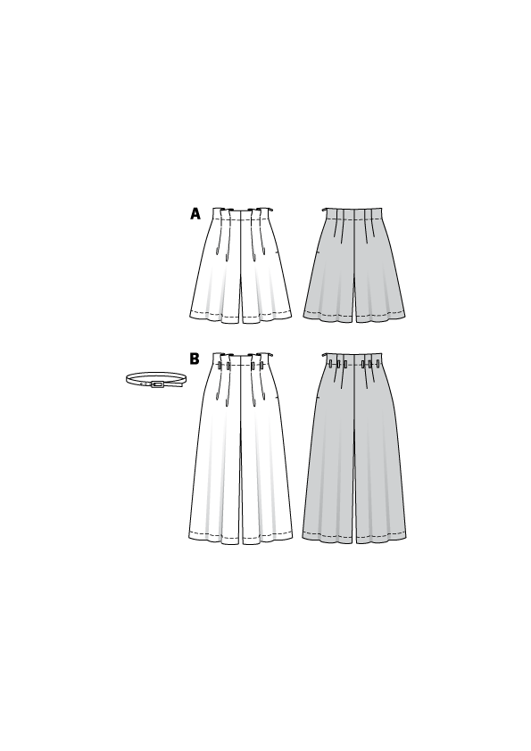 Patron Burda n°6226 – Bermuda ou pantalon jupe-culotte taille haute