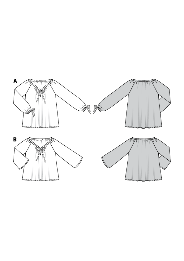Patron Burda n°6227 – Blouse style Carmen avec coulisse à ruban