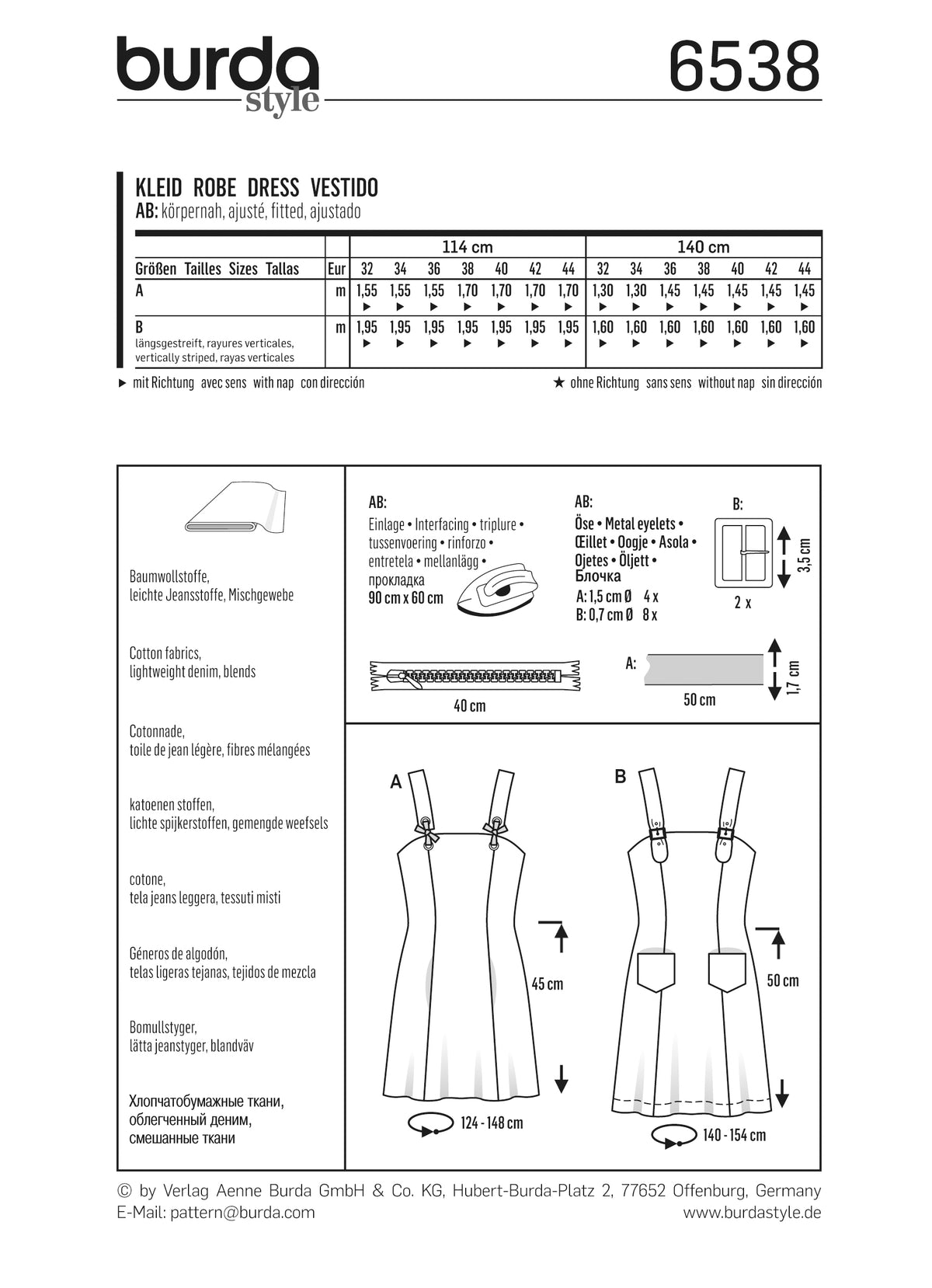 Patron Burda n°6540 – Top et robe sans manches
